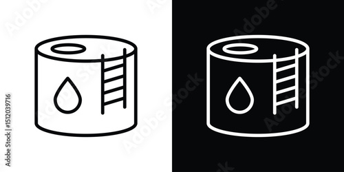 Oil storage icon. Simple element illustration. outline and flat symbol design