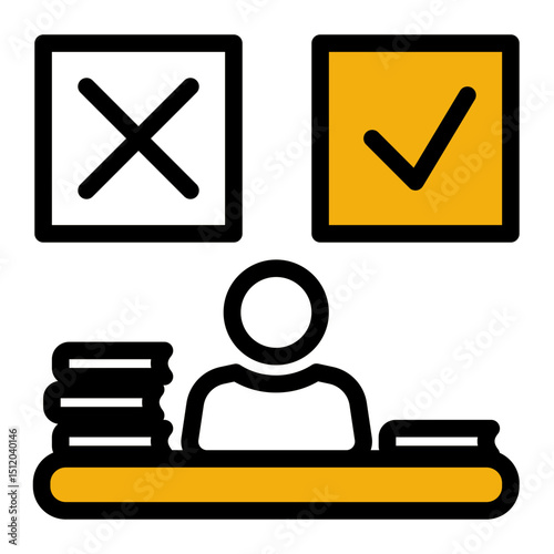 Business Decision Icon - Choice & Alternative Selection (Color Lineal Style)