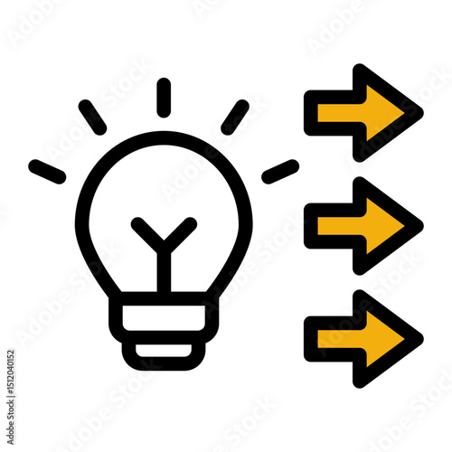 Strategic Approach Icon - Planning & Opportunity Concept (Color Lineal Style)