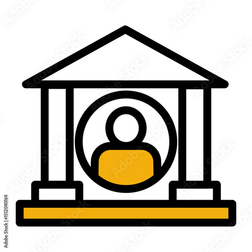 Bank Account Icon - Financial Transaction & Savings (Color Lineal Style)