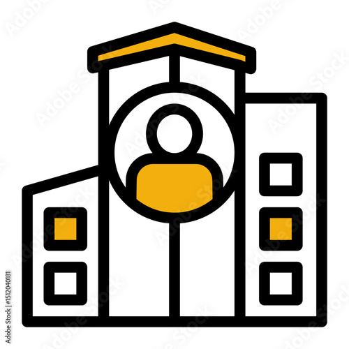 Corporate Business Icon - Enterprise & CEO Leadership (Color Lineal Style)