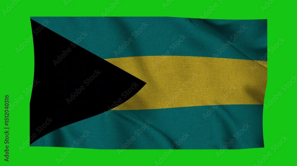 Bahamas flag animation on green screen background seamless loop. 4K Bahamas flag animation on green screen background seamless loop. 4K