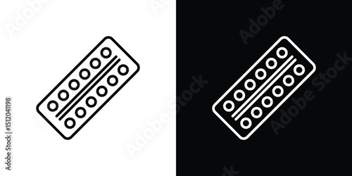 Oral contraception icon. Simple element illustration. outline and flat symbol design