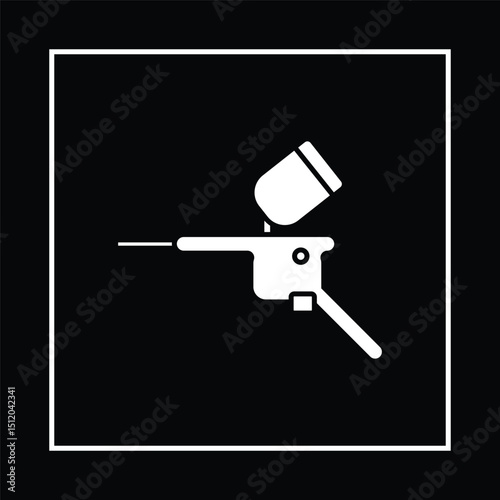 Painting machine car body repair. Painting spray tools illustration icon vector