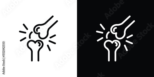 Osteoporosis icon. Simple element illustration. outline and flat symbol design