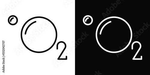 Oxygen O2 icon. Simple element illustration. outline and flat symbol design