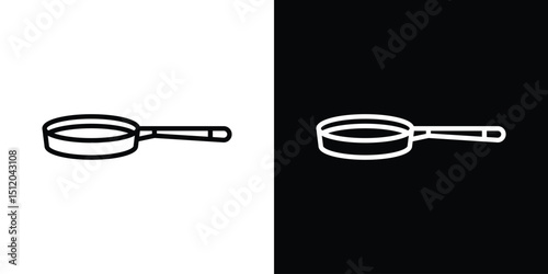 Pan frying icon. Simple element illustration. outline and flat symbol design