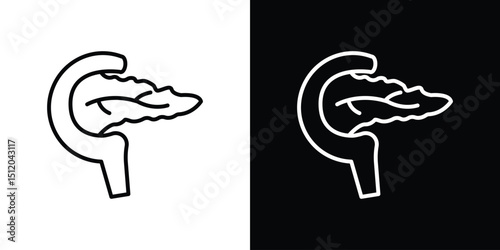 pancreas icon. Simple element illustration. outline and flat symbol design