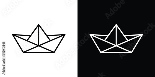 Paper boat icon. Simple element illustration. outline and flat symbol design