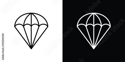 Parachute icon. Simple element illustration. outline and flat symbol design