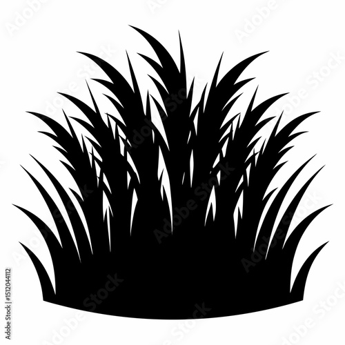 Black silhouette icon of grass blades