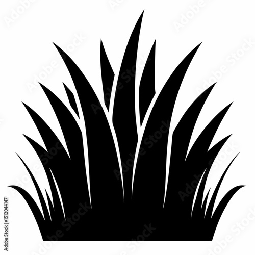 Black silhouette icon of grass blades