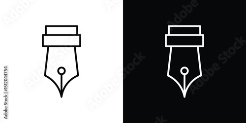 Pen nib icon. Simple element illustration. outline and flat symbol design