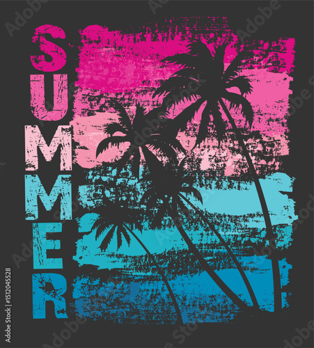 Summer vector for t shirt, Trendy Women T-shirt Aesthetic Gift Beach Trip Tee