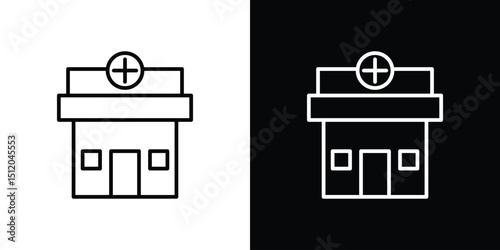 Pharmacy icon. Simple element illustration. outline and flat symbol design
