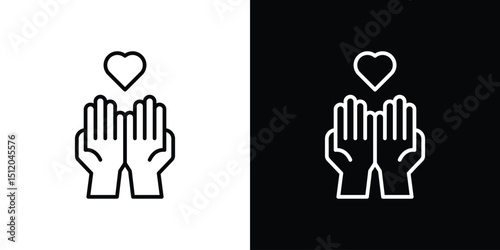 Philanthropy icon. Simple element illustration. outline and flat symbol design