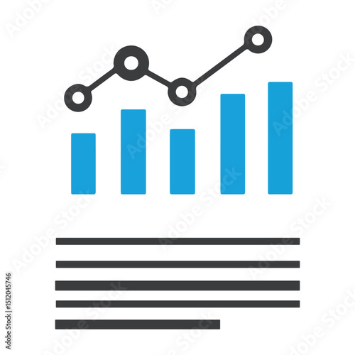 Data analytics icon, paper copy space