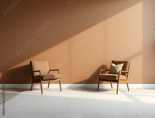 Guest chairs in the living room side by side.