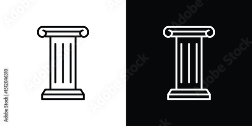 Pillar icon. Simple element illustration. outline and flat symbol design