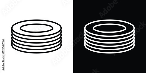 Plates icon. Simple element illustration. outline and flat symbol design