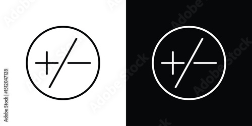Plus minus icon. Simple element illustration. outline and flat symbol design