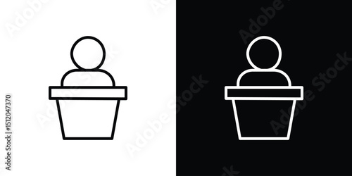 Politician speaker icon. Simple element illustration. outline and flat symbol design