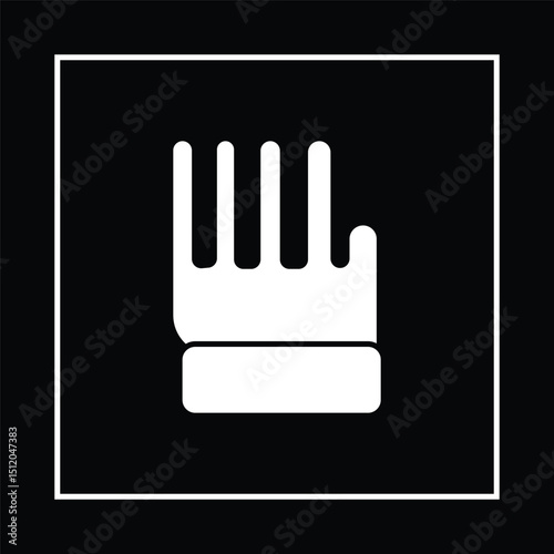 Safety glove icon vector. Icon of human glove hand