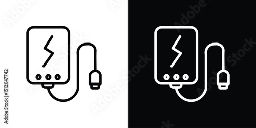Power bank icon. Simple element illustration. outline and flat symbol design
