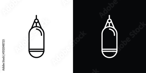 Punching bag icon. Simple element illustration. outline and flat symbol design