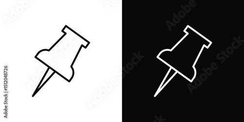 Push pin icon. Simple element illustration. outline and flat symbol design