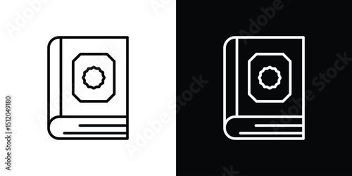 Quran book icon. Simple element illustration. outline and flat symbol design