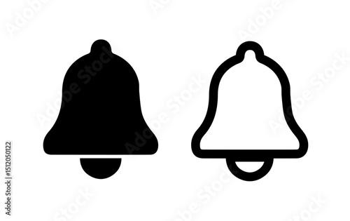 Notification Bell Icon. Set of Bell Vector Symbols for Notifications, Ringing, Alarm clock, Smartphone Application Alert.