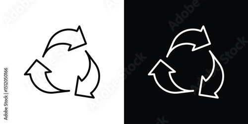 Recycle icon. Simple element illustration. outline and flat symbol design