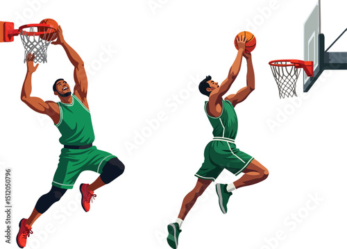 Two basketball player vector 