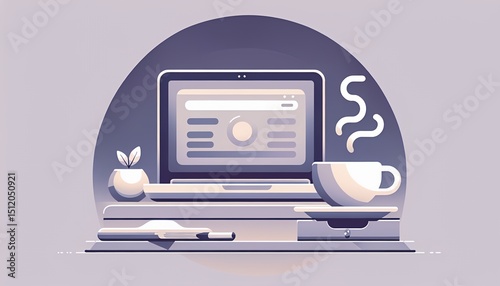This peaceful workspace has a modern design that is ideal for creativity and focus.

