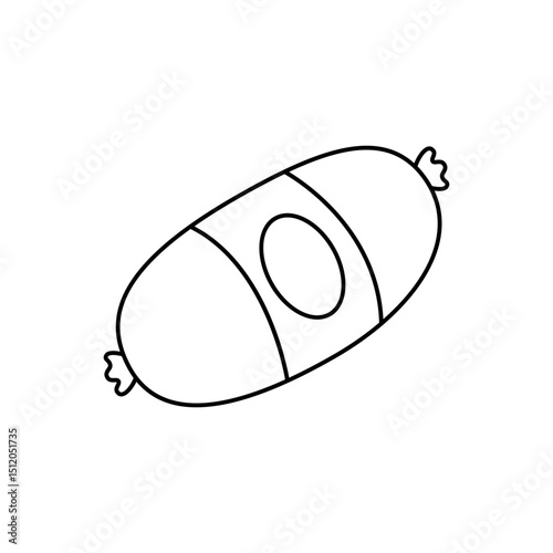 Doctors sausage outline symbol. Fresh raw sausages. Vector illustration.