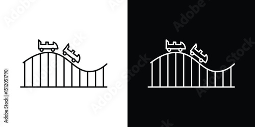 Roller coaster icon. Simple element illustration. outline and flat symbol design