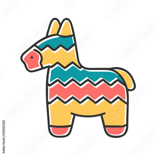 Traditional Latin Christmas pinata icon, colorful and festive symbol for celebration