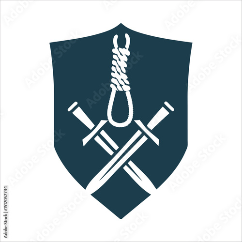 Tiradentes Day: Hanging Silhouette on Shield