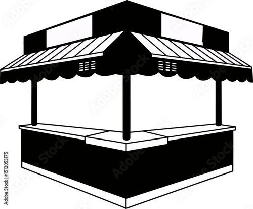 Corner Food Kiosk Design  Perfect for Markets, Events, and Festivals