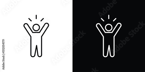Self confidence icon. Simple element illustration. outline and flat symbol design