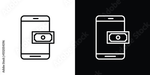 Send money smartphone icon. Simple element illustration. outline and flat symbol design