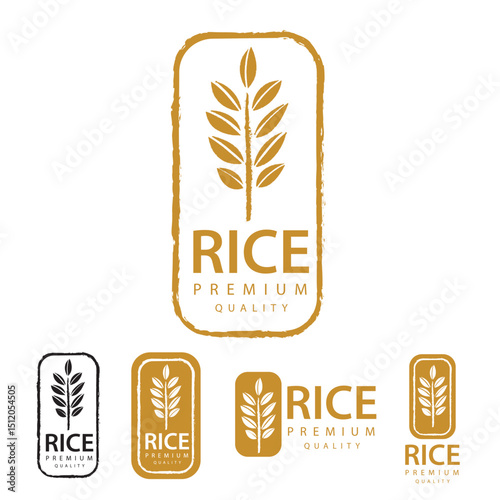 Rice. Logo design template vector illustration.