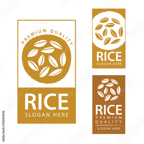Rice. Logo design template vector illustration.