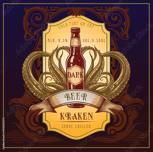 Vector image of vintage beer label