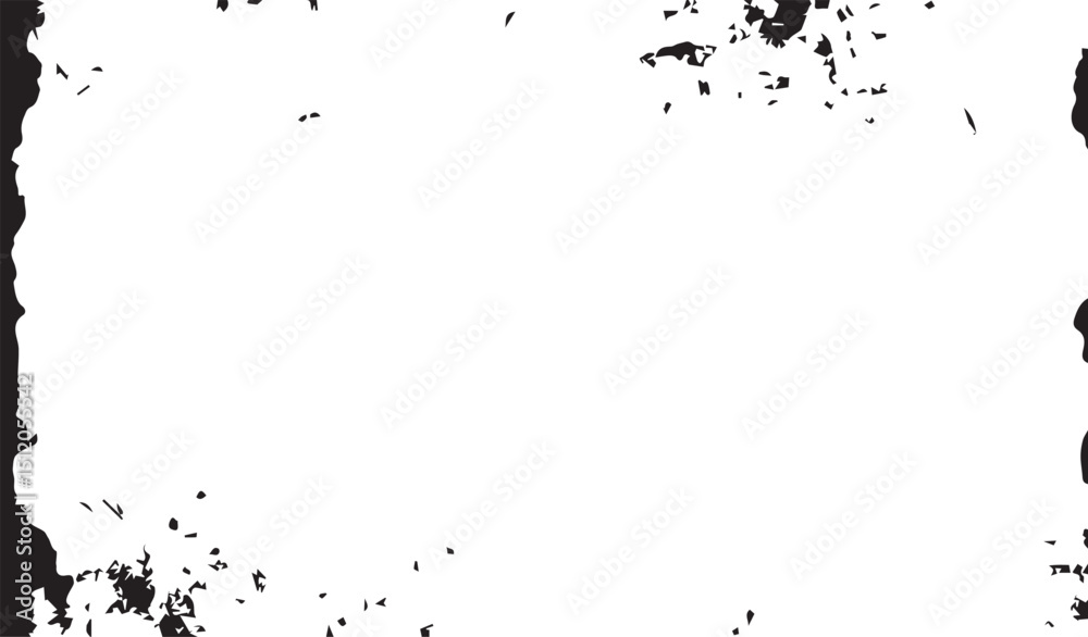 Fototapeta premium Black ink spots on a white background. Abstract ink splatter design. Grunge texture. Monochrome background.