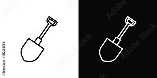 Shovel icon. Simple element illustration. outline and flat symbol design