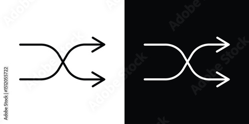 Shuffle icon. Simple element illustration. outline and flat symbol design