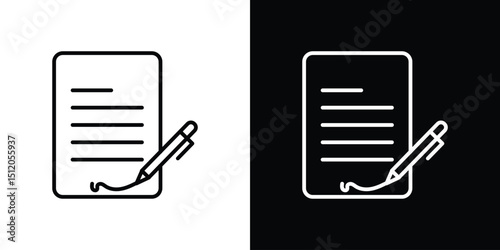 signature file icon. Simple element illustration. outline and flat symbol design