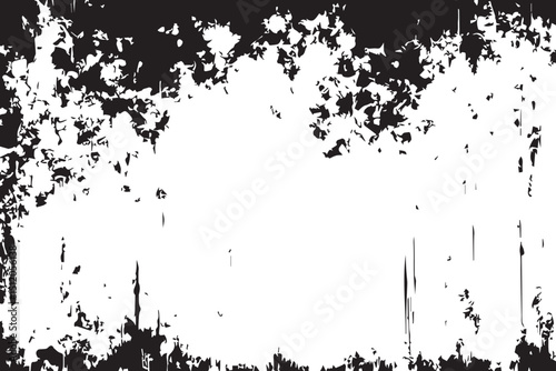 Black and White Grunge Texture Background with Distressed and Scratched Edges. Monochrome texture. 